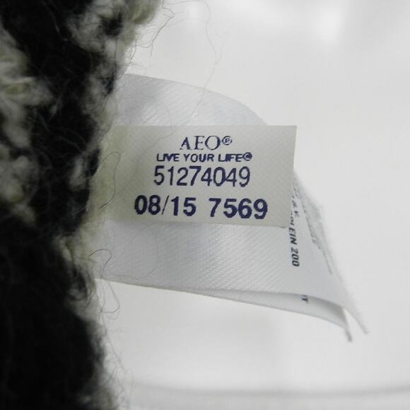 American Eagle Heavyweight Knit Infinity Scarf Beige Orange Southwestern Geo - Picture 6 of 8